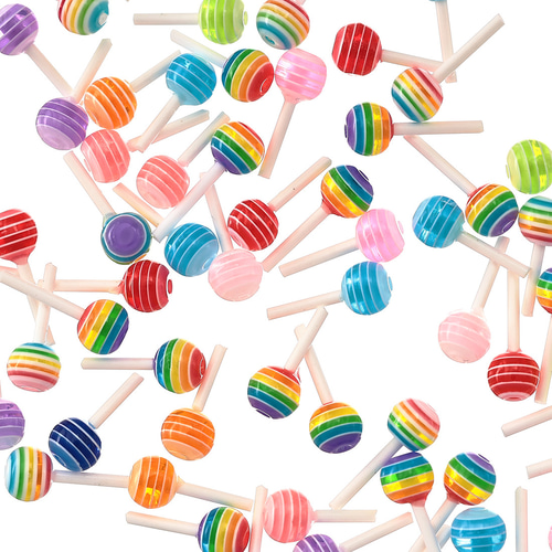 ネイルパーツ 飴 6mm カラフル 100個 キャンディー お菓子 レジン