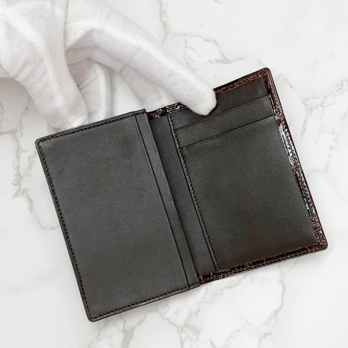 日本製 上質 クロコダイル カードケース名刺入れ＋コインケース＋