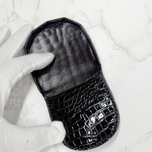 日本製 上質 クロコダイル カードケース名刺入れ＋コインケース＋