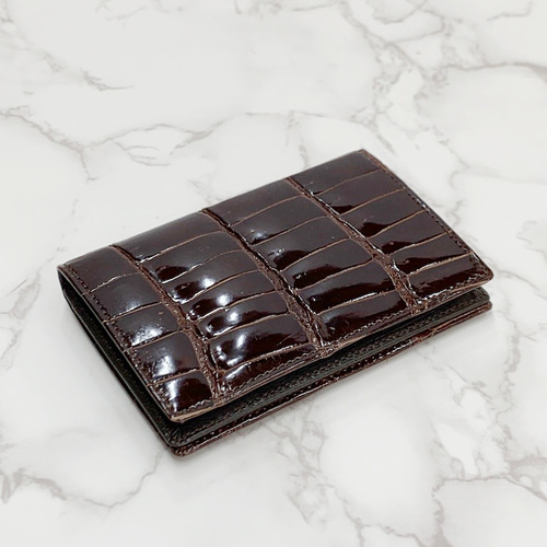 日本製 上質 クロコダイル カードケース名刺入れ＋コインケース＋