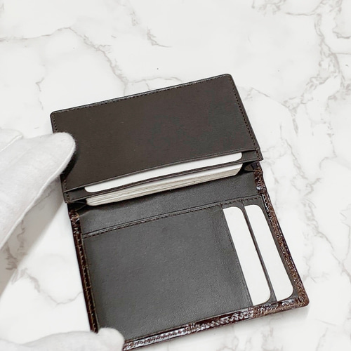 日本製 上質 クロコダイル カードケース名刺入れ＋コインケース＋