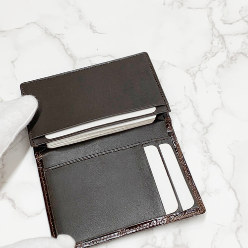 日本製 上質 クロコダイル カードケース名刺入れ＋コインケース＋