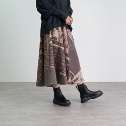 圓形裙子-UMIBE-/2色/Bishu提花針織 第2張的照片