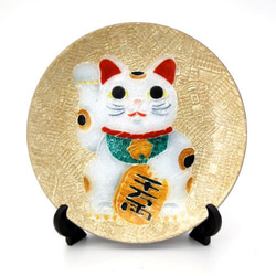 七宝焼｜飾皿・招き猫 1枚目の画像