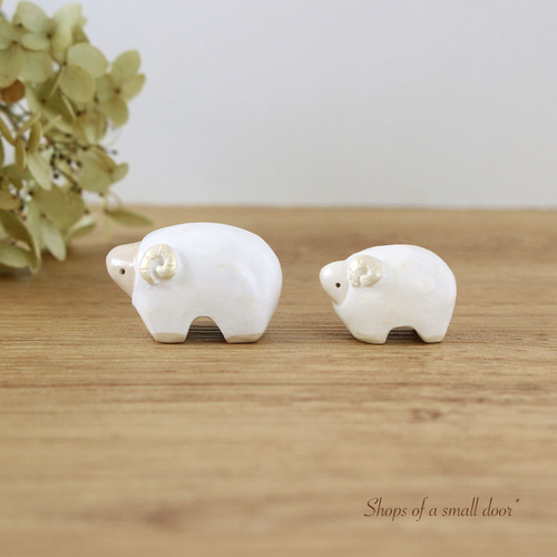 大きめサイズ】陶の置物*ひつじ その他置物 small door* 通販 17049695