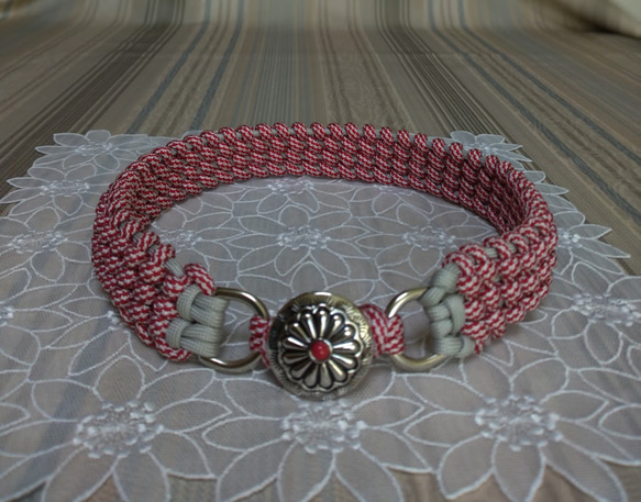 パラコードチョーカー さくらんぼ】ラメ入りピンク♢パラコードチョーカー♢22~33cm