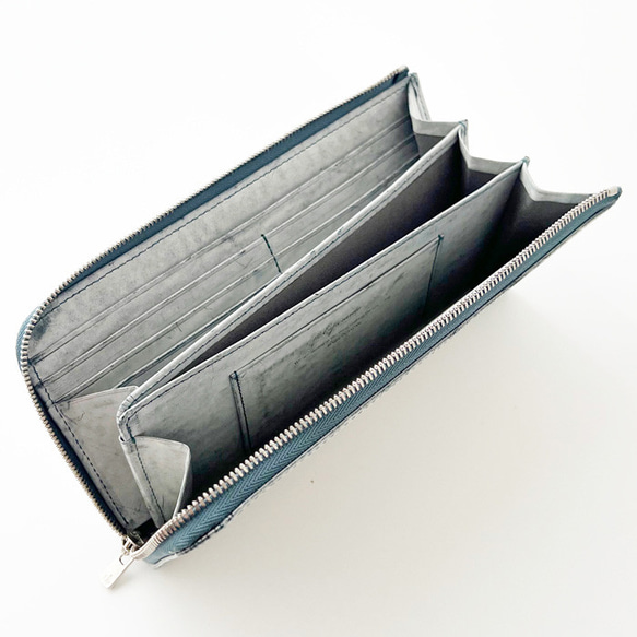 ［ゴーストレザー]　Lzip長財布 [ESP-6708]ブラック 