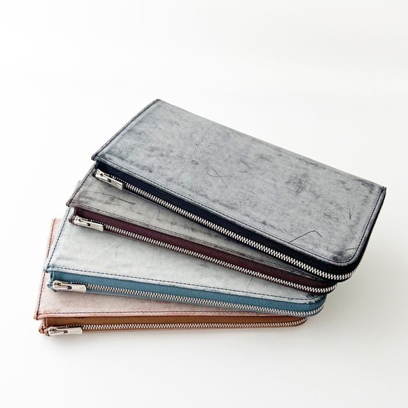 ［ゴーストレザー]　Lzip長財布 [ESP-6708]ブラック 