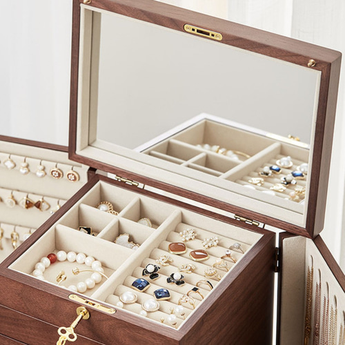ジュエリーボックス - 大切なジュエリーの美しさを引き立てる 楽天市場】鏡台 持ち運びできる 螺鈿ジュエリーケース