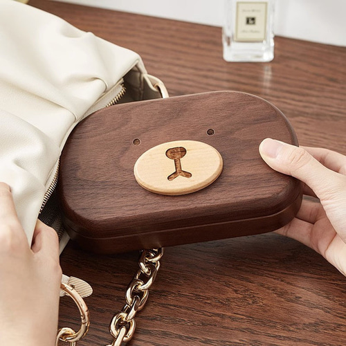 カワイイ旅行用アクセサリーケース 木製 軽量ジュエリーケース