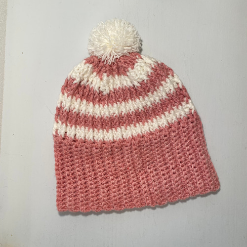 ハンドメイド 冬にぴったり暖かいニット帽 ボーダー 毛糸 sora 通販