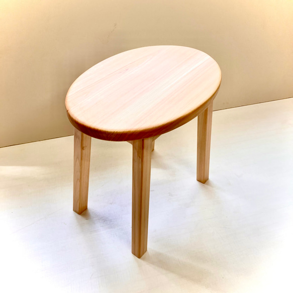 桧の楕円形サイドテーブル 椅子（チェアー）・スツール ちいろば