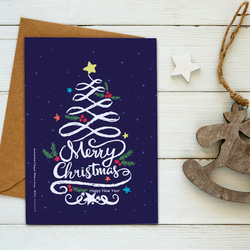 紫色手繪耶誕樹【CM17073】洛可可草莓 WELKIN手創明信片 第3張的照片