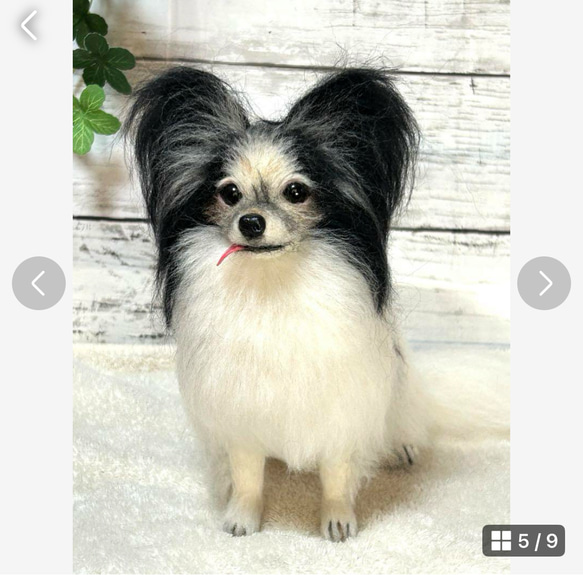 ☆羊毛フェルト☆【オーダーメイド】☆ハンドメイド☆リアル☆パピヨン☆うちの子☆メモリアル☆犬☆ぬいぐるみ☆虹の橋 