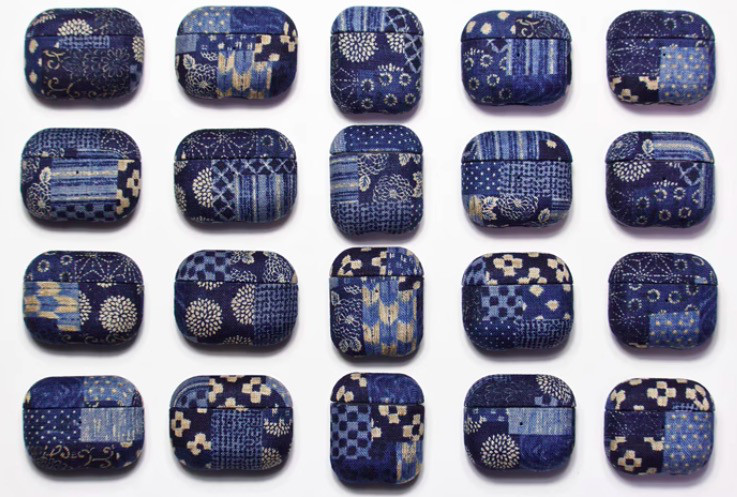 AirPods ケース エアーポッズプロケース カバー 古代の染め方 高級天然素材 天然素材 藍染め 草木染め 贈り物