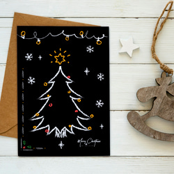 黑夜裡聖誕樹【CM17077】洛可可草莓 WELKIN手創 明信片/聖誕卡 第3張的照片