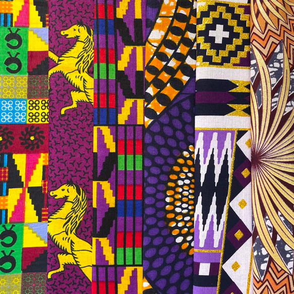 ハギレセット＊6枚組  生地  アフリカ布 アフリカン 小物作り ハンドメイド 手作り 手芸用品 布 カットクロス 9枚目の画像
