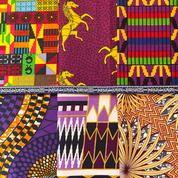 ハギレセット＊6枚組  生地  アフリカ布 アフリカン 小物作り ハンドメイド 手作り 手芸用品 布 カットクロス 2枚目の画像