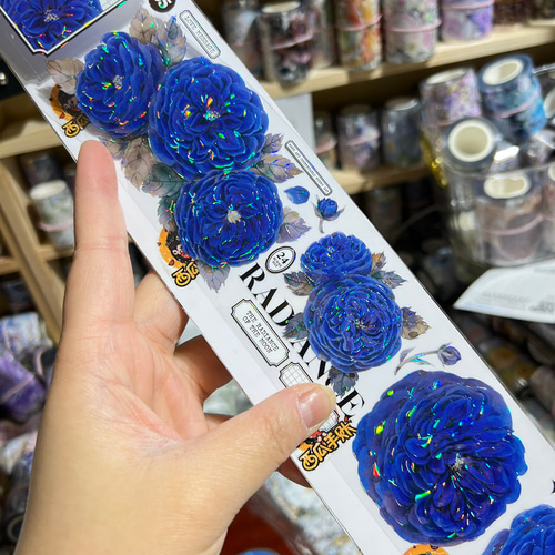 海外PETテープ 切り売り 青い花 情迷奧斯汀 海外マステ