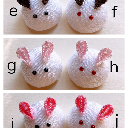 ぷっくりうさぎとお花の髪飾り○ちりめん細工 つまみ細工○ ヘア