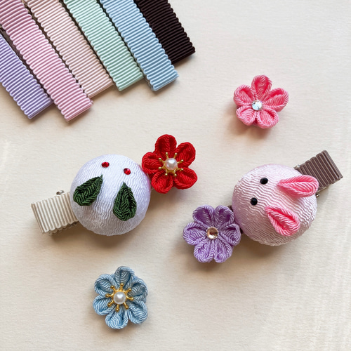 つまみ細工 髪飾り ヘアクリップ 滑り止め つまみ細工 髪飾り ヘア