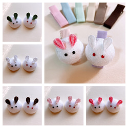ꫛꫀꪝ【うさぎちりめん細工付き和風リボン】ベビーヘアクリップ　キッズヘアクリップ e214919394208b8fd29233c83b3681