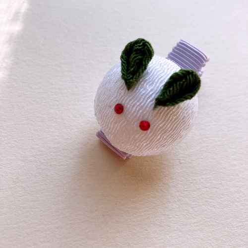 つまみ細工 髪飾り ヘアクリップ うさぎさん つまみ細工/クリップ髪飾り☆ウサギ兔うさぎ/団子/剣花☆卒業式