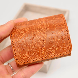 全8色】【名入れ無料】ペイズリー柄 二つ折り財布/カスタム可能 二