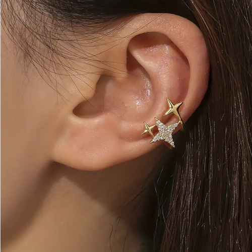 STAR JEWELRY ダイヤモンドイヤーカフ（S）（MKF05】星とCZ 