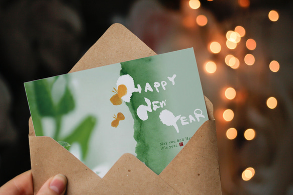 綠意  新年卡【CM17127】_洛可可草莓WELKIN明信片 聖誕卡片 禮物 第3張的照片
