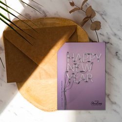 紫色New Year 新年卡【CM17140】洛可可草莓WELKIN手創聖誕明信片 第2張的照片