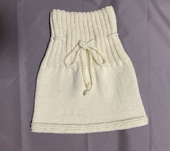 ちいぼたん様オーダー品　手編みオーバースカート　メリノウール使用 2枚目の画像
