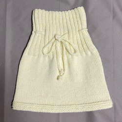 ちいぼたん様オーダー品　手編みオーバースカート　メリノウール使用 1枚目の画像