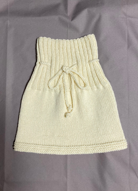 ちいぼたん様オーダー品　手編みオーバースカート　メリノウール使用 1枚目の画像