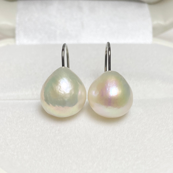 選べるパール✨縦12〜13mm 大きめバロックパール シンプル✨淡水パール 