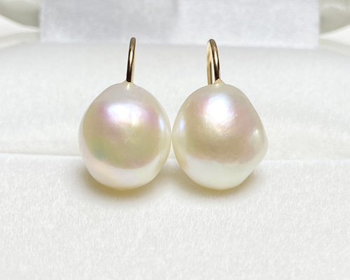 選べるパール✨縦12〜13mm 大きめバロックパール シンプル✨淡水パール