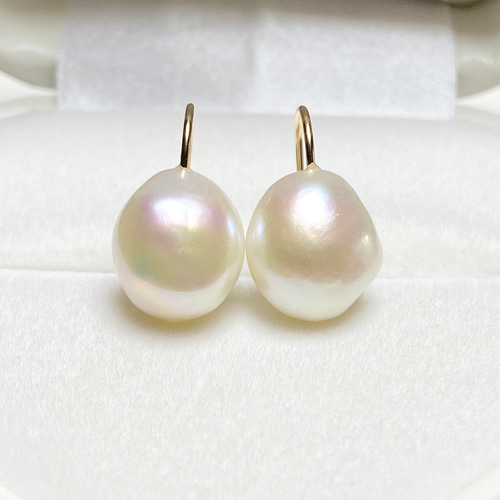 選べるパール✨縦12〜13mm 大きめバロックパール シンプル✨淡水パール