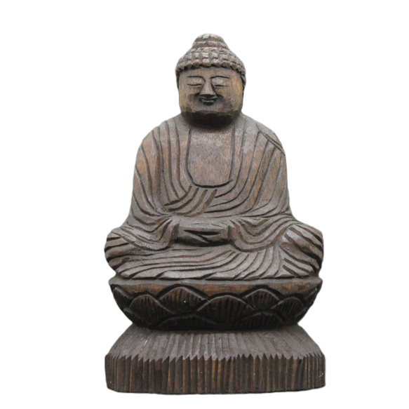 釋迦牟尼佛坐像(15cm sn4705) 佛像圓空佛複製品木雕雕刻円空工房