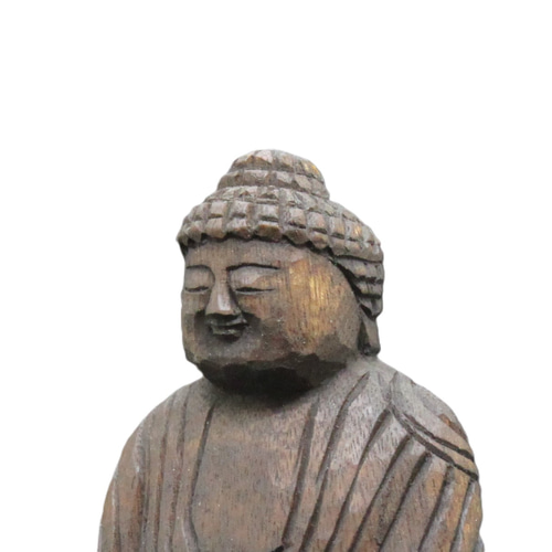 受注製作：阿弥陀如来坐像(15cm)仏像 円空仏 摸刻 木彫（納期14日） 阿弥陀如来坐像(15cm an6205)仏像 円空仏 摸刻 木彫 彫刻 円空