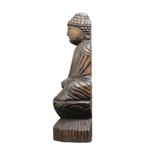 釈迦如来坐像(15cm sn4705)仏像 円空仏 摸刻 木彫 彫刻 円空工房