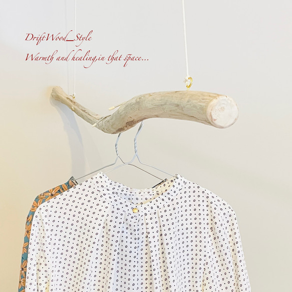 流木インテリア 緩やかな曲線を描く大型流木のハンガーラック 北欧 衣装掛け ハンギング 吊り下げ ハンガーポール N5 3枚目の画像