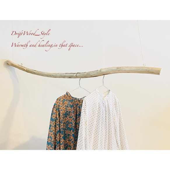 流木インテリア 緩やかな曲線を描く大型流木のハンガーラック 北欧 衣装掛け ハンギング 吊り下げ ハンガーポール N5 2枚目の画像