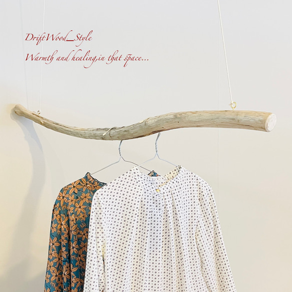 流木インテリア 緩やかな曲線を描く大型流木のハンガーラック 北欧 衣装掛け ハンギング 吊り下げ ハンガーポール N5 1枚目の画像