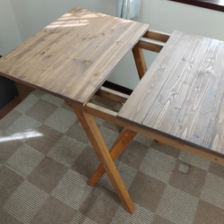 【tibi.様専用】高さ85cm 木製テーブル【折りたたみ収納可】　継ぎ足しテーブル 6枚目の画像
