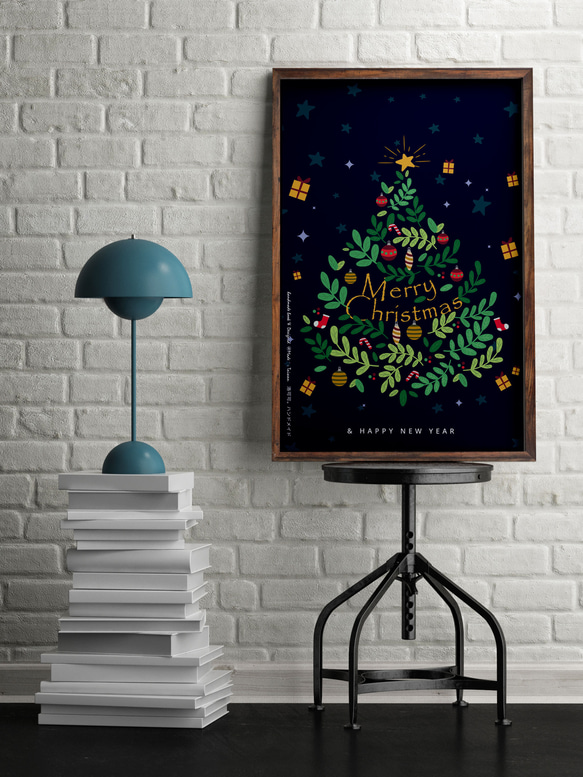 葉子聖誕樹【CM17161】洛可可草莓手創明信片 聖誕卡片含信封 第1張的照片