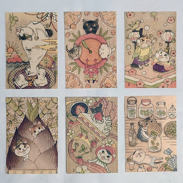 ポストカード「くいしんぼうの猫」12枚 4枚目の画像