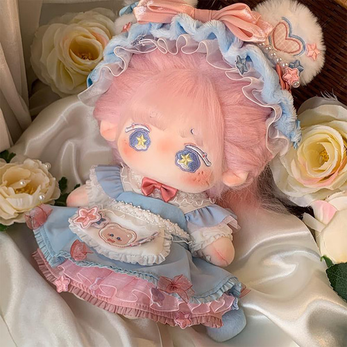20cm 着せ替えぬいぐるみ 無属性 女の子 妹比粉 ピンクの髪と