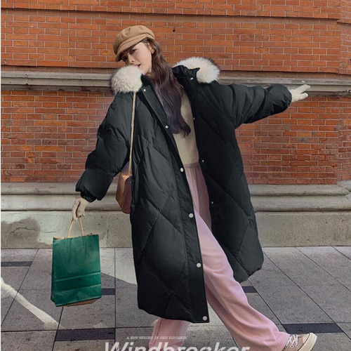 ミドル丈のカジュアルな白アヒルの羽毛ダウンジャケット新型韓国系冬の