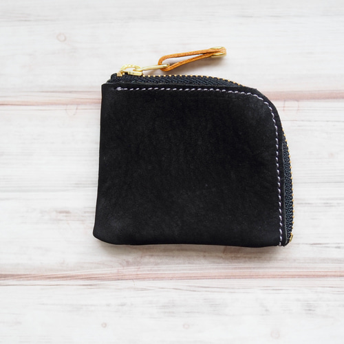 一点もの 手のひらサイズ 柔らかい革のL型ポーチ スエード SO-17