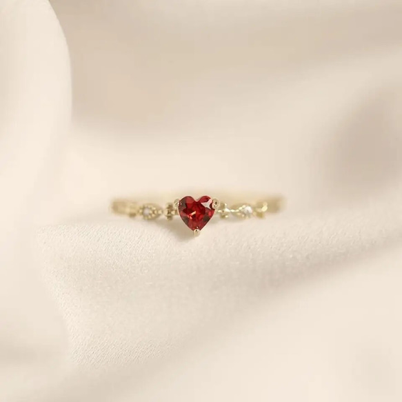 (受注製作) red heart ring 金属アレルギー対応 指輪 リング シルバー925 silver925 2枚目の画像